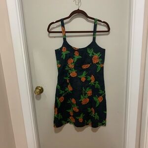 UO x Holiday the Label Maldives Rose Dress Square Neck Floral Mini Dress